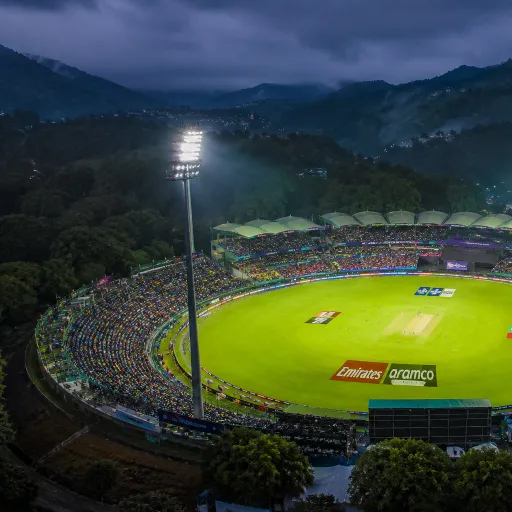 Pallekele International Cricket Stadium in Kandy during the 2026 ICC Men's T20 World Cup, showcasing Sri Lanka's sports tourism boom